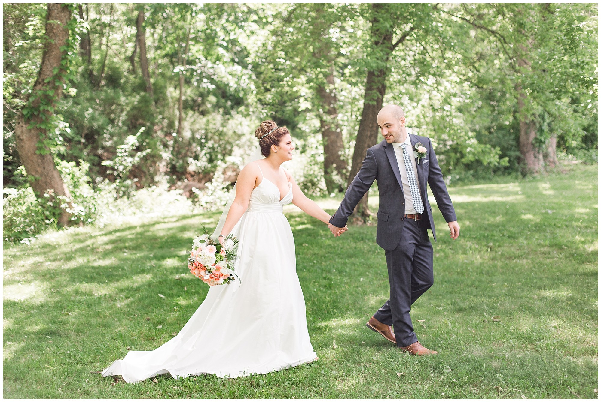 Kevin & Lindsay's Navy & Blush Summertime Wedding At The Barn On Bridge Photos