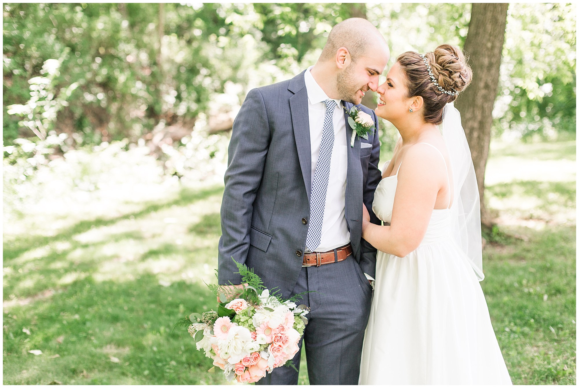 Kevin & Lindsay's Navy & Blush Summertime Wedding At The Barn On Bridge Photos