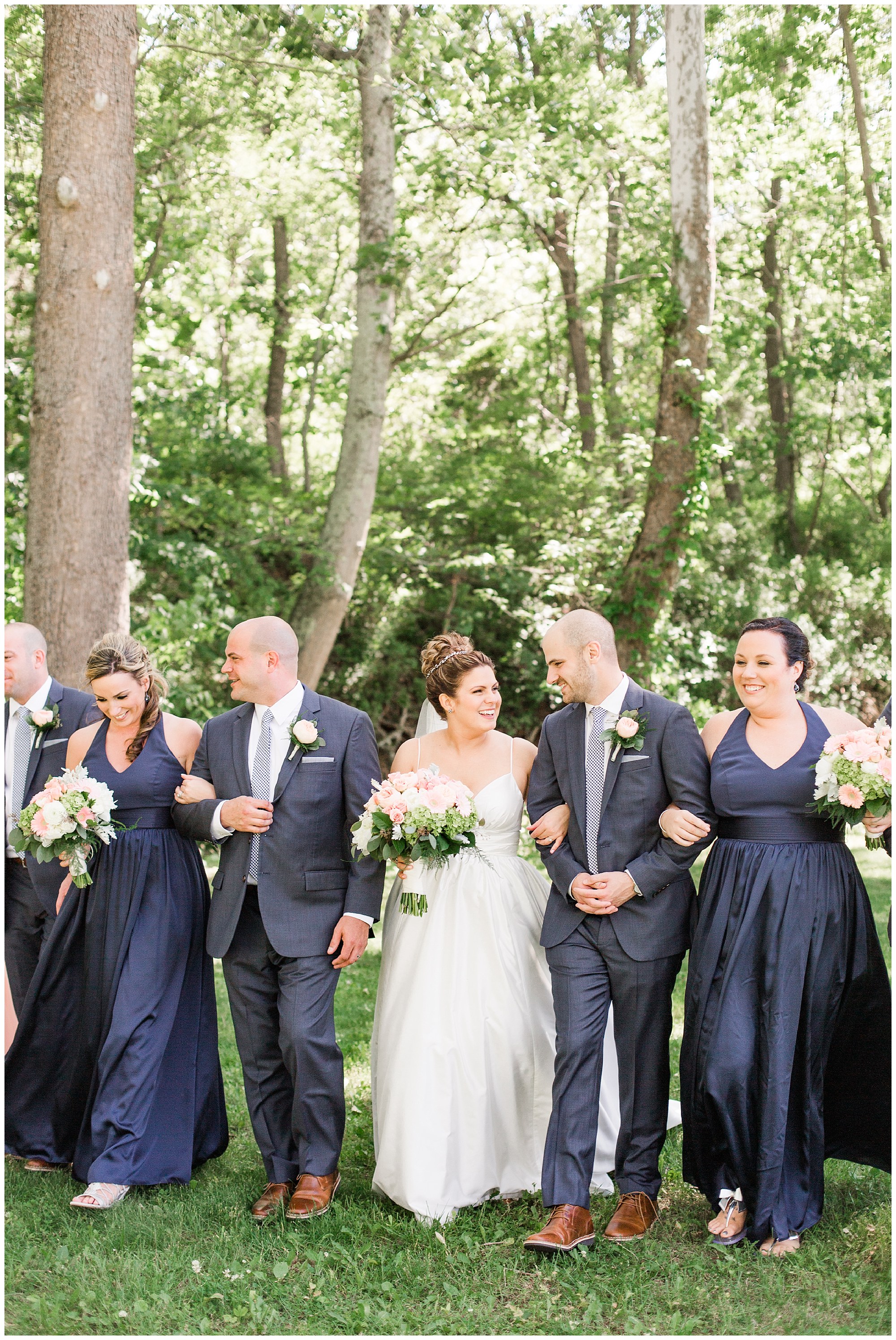 Kevin & Lindsay's Navy & Blush Summertime Wedding At The Barn On Bridge Photos