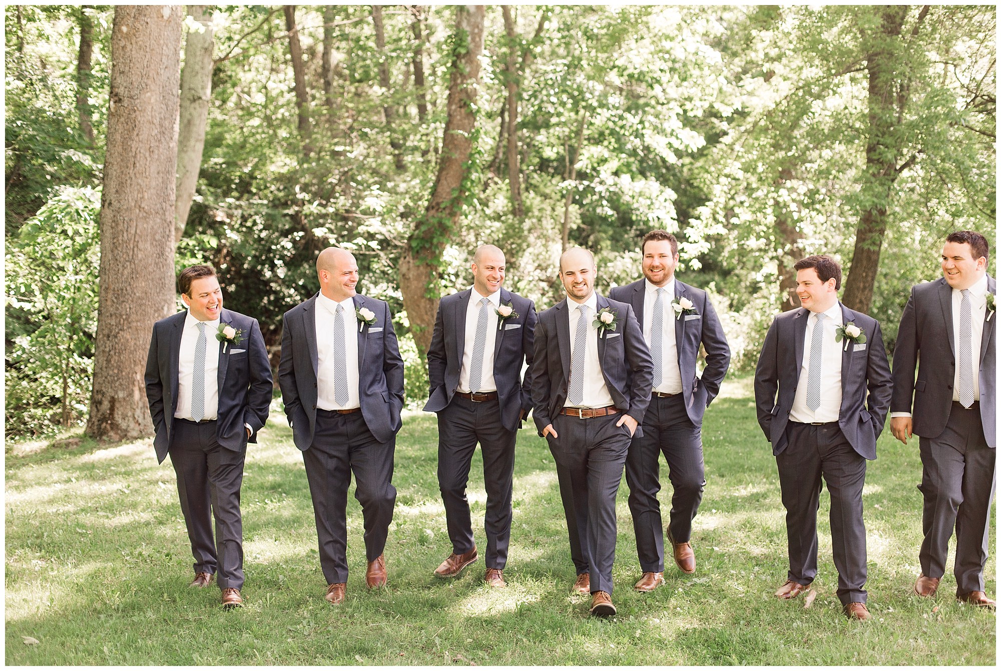 Kevin & Lindsay's Navy & Blush Summertime Wedding At The Barn On Bridge Photos