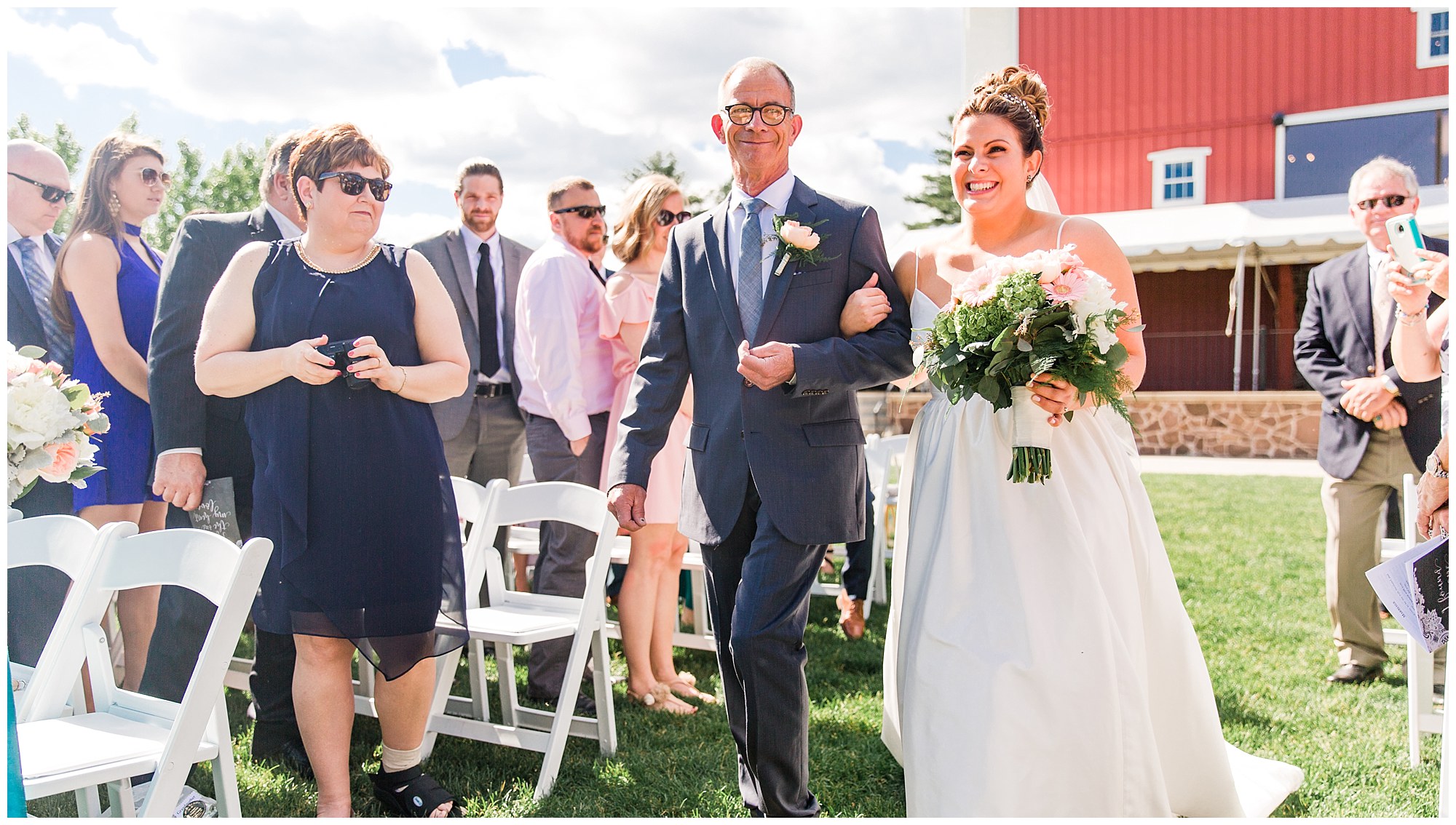 Kevin & Lindsay's Navy & Blush Summertime Wedding At The Barn On Bridge Photos