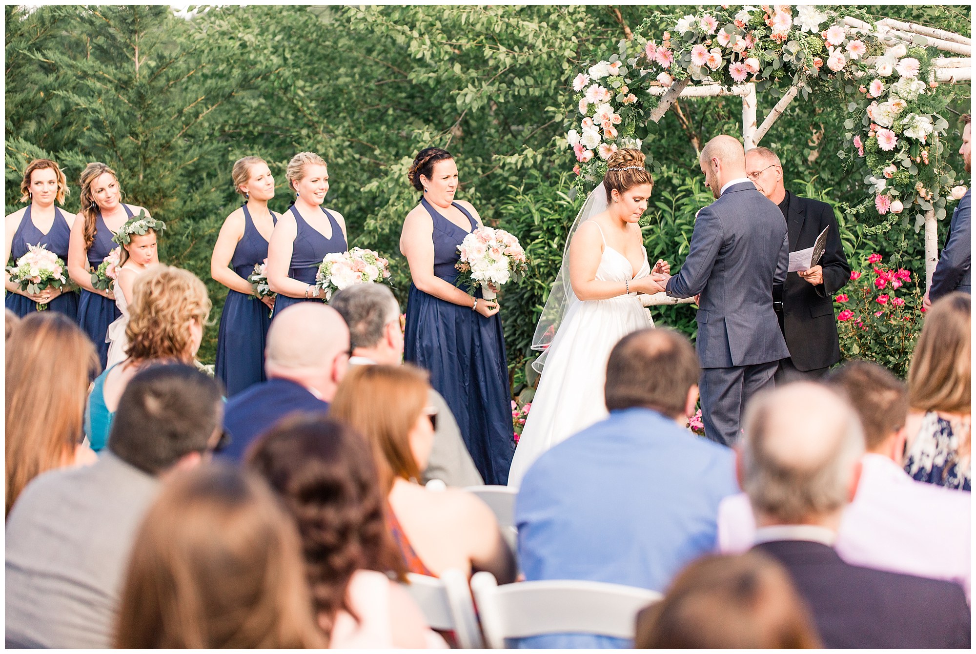 Kevin & Lindsay's Navy & Blush Summertime Wedding At The Barn On Bridge Photos