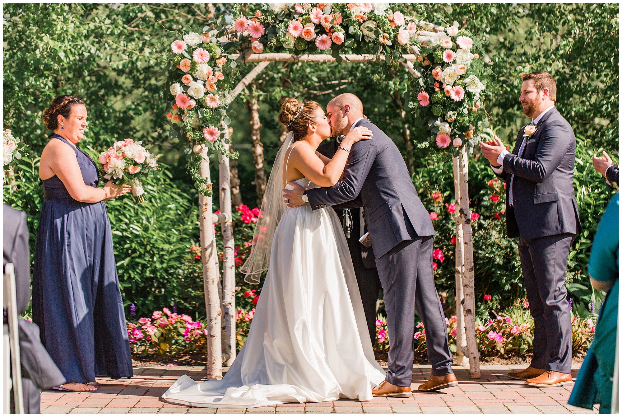 Kevin & Lindsay's Navy & Blush Summertime Wedding At The Barn On Bridge Photos