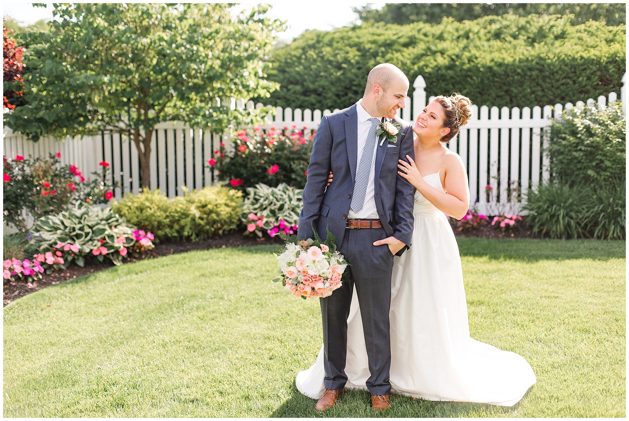 Kevin & Lindsay's Navy & Blush Summertime Wedding At The Barn On Bridge Photos
