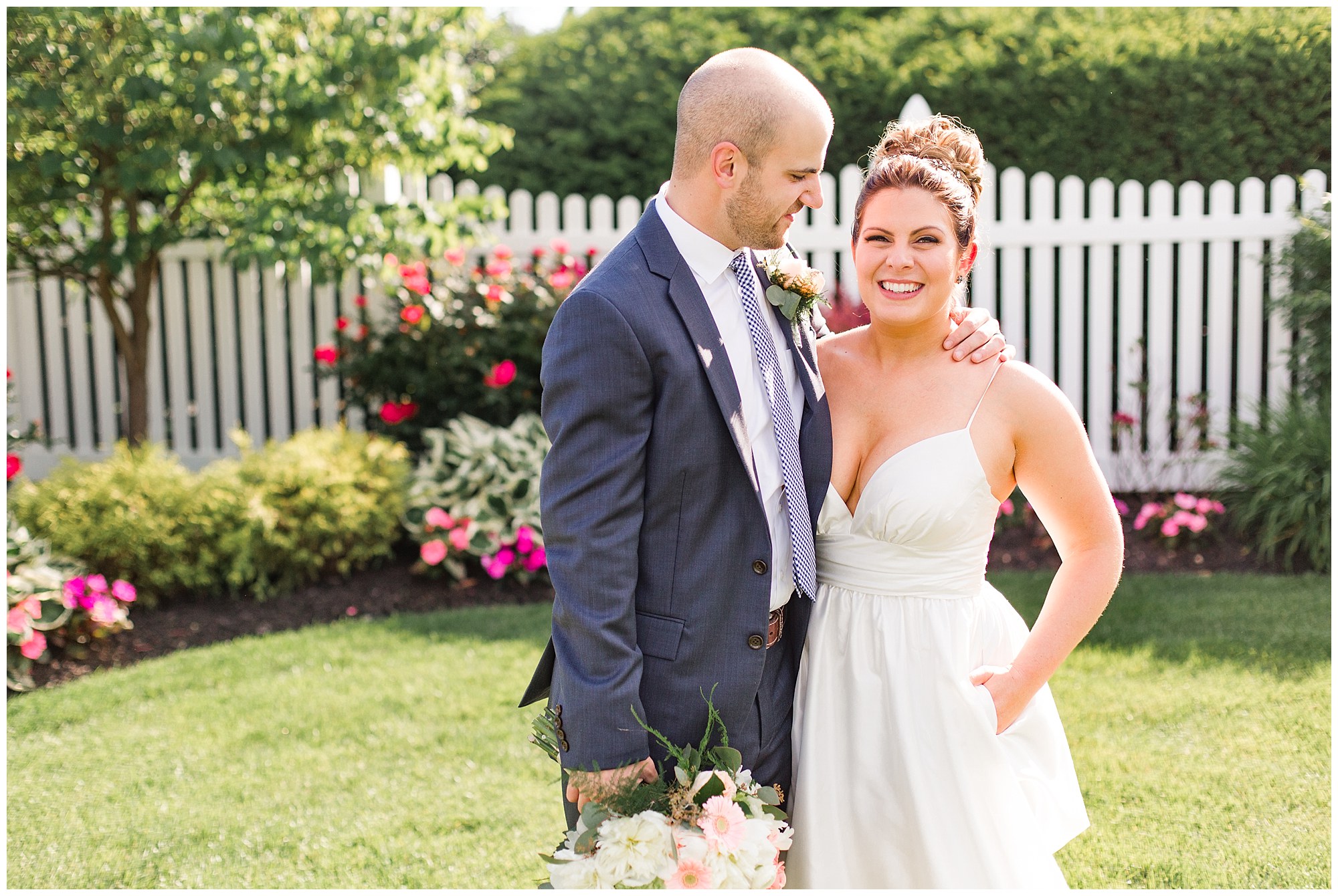 Kevin & Lindsay's Navy & Blush Summertime Wedding At The Barn On Bridge Photos