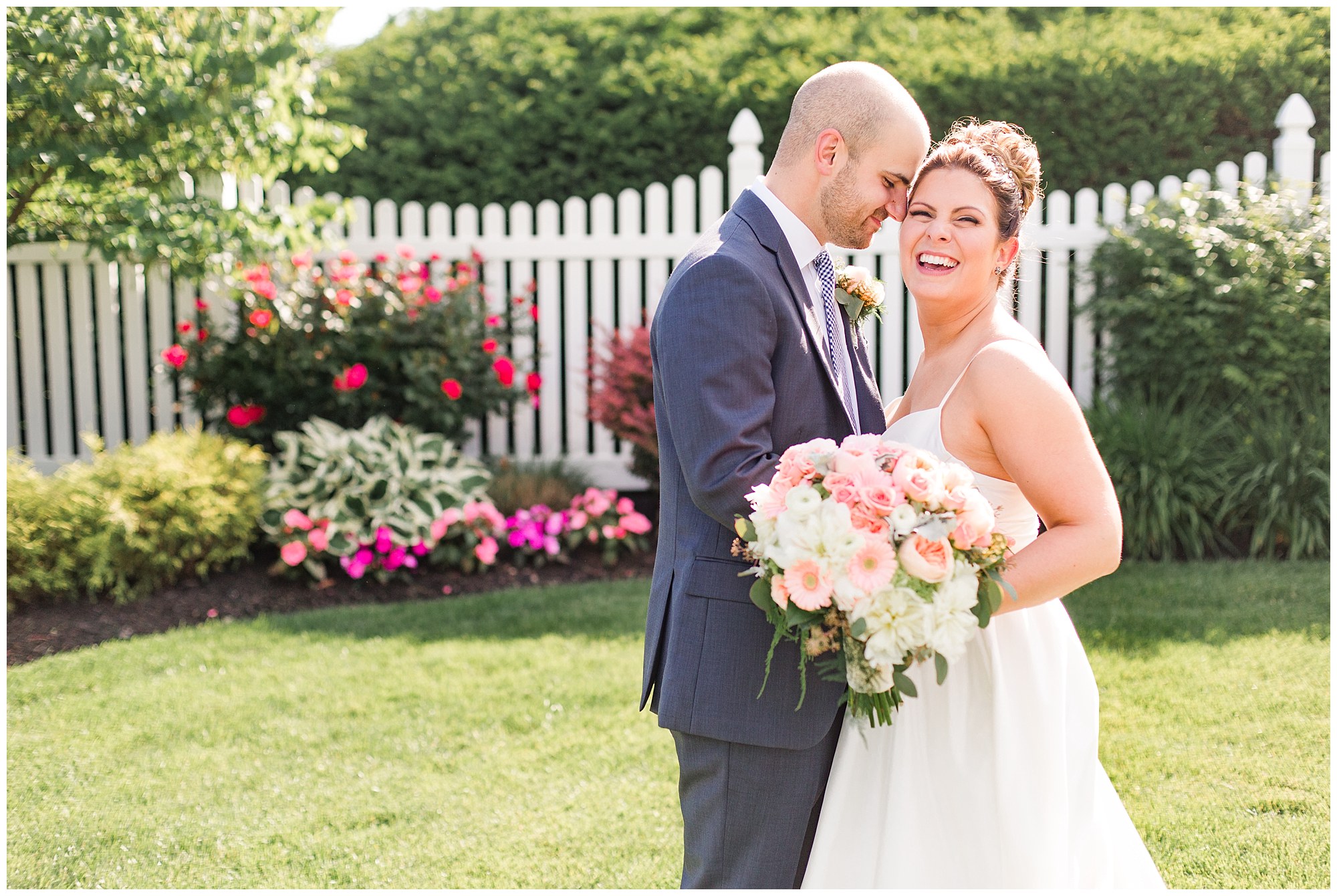 Kevin & Lindsay's Navy & Blush Summertime Wedding At The Barn On Bridge Photos