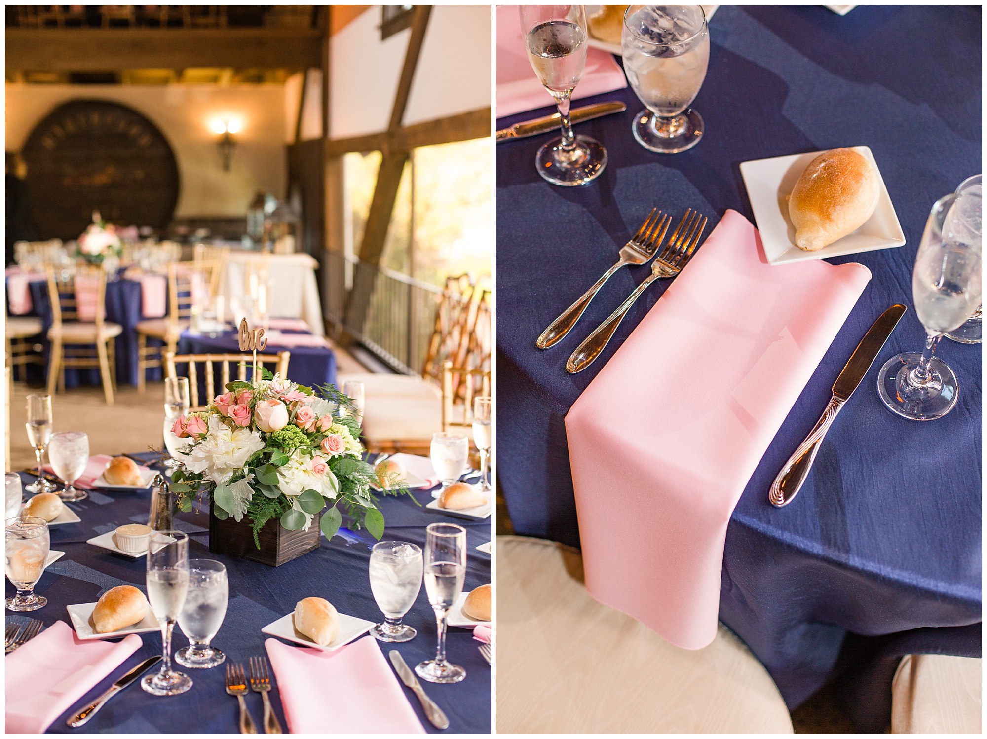 Kevin & Lindsay's Navy & Blush Summertime Wedding At The Barn On Bridge Photos
