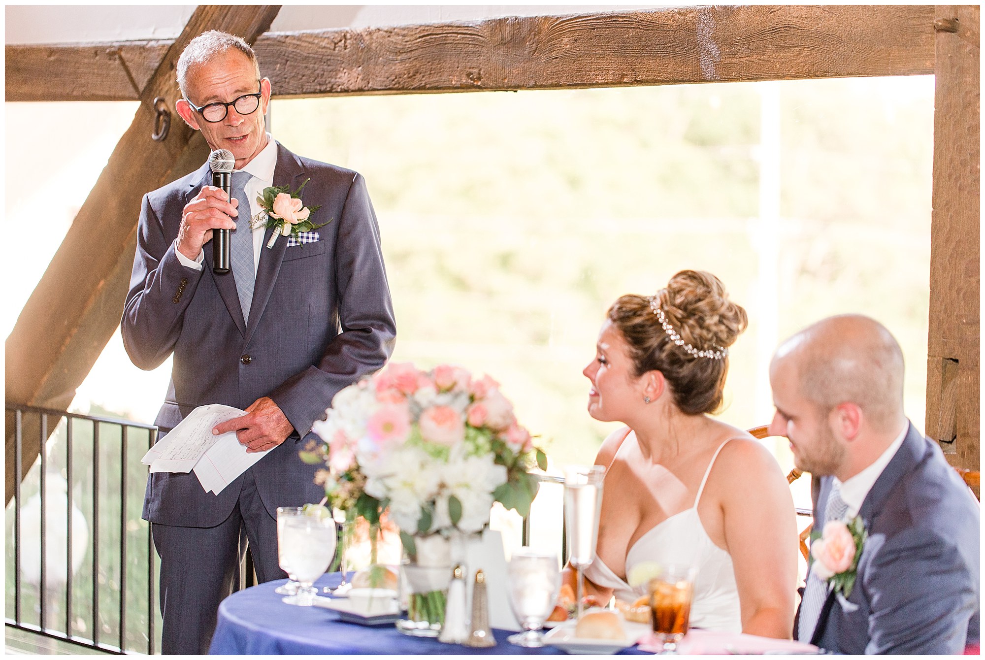 Kevin & Lindsay's Navy & Blush Summertime Wedding At The Barn On Bridge Photos