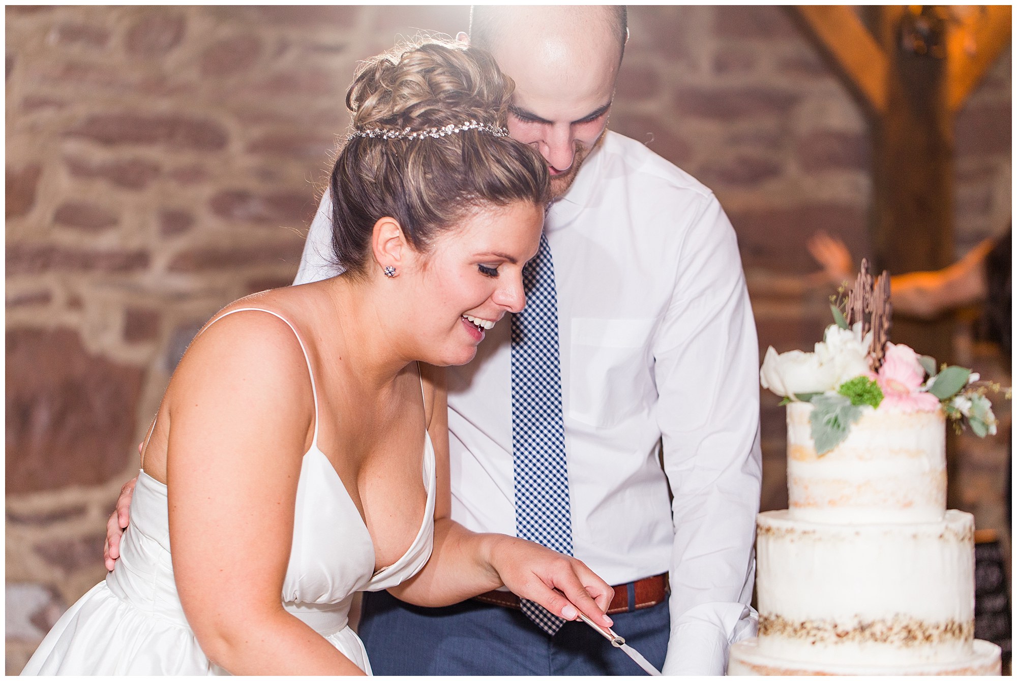 Kevin & Lindsay's Navy & Blush Summertime Wedding At The Barn On Bridge Photos