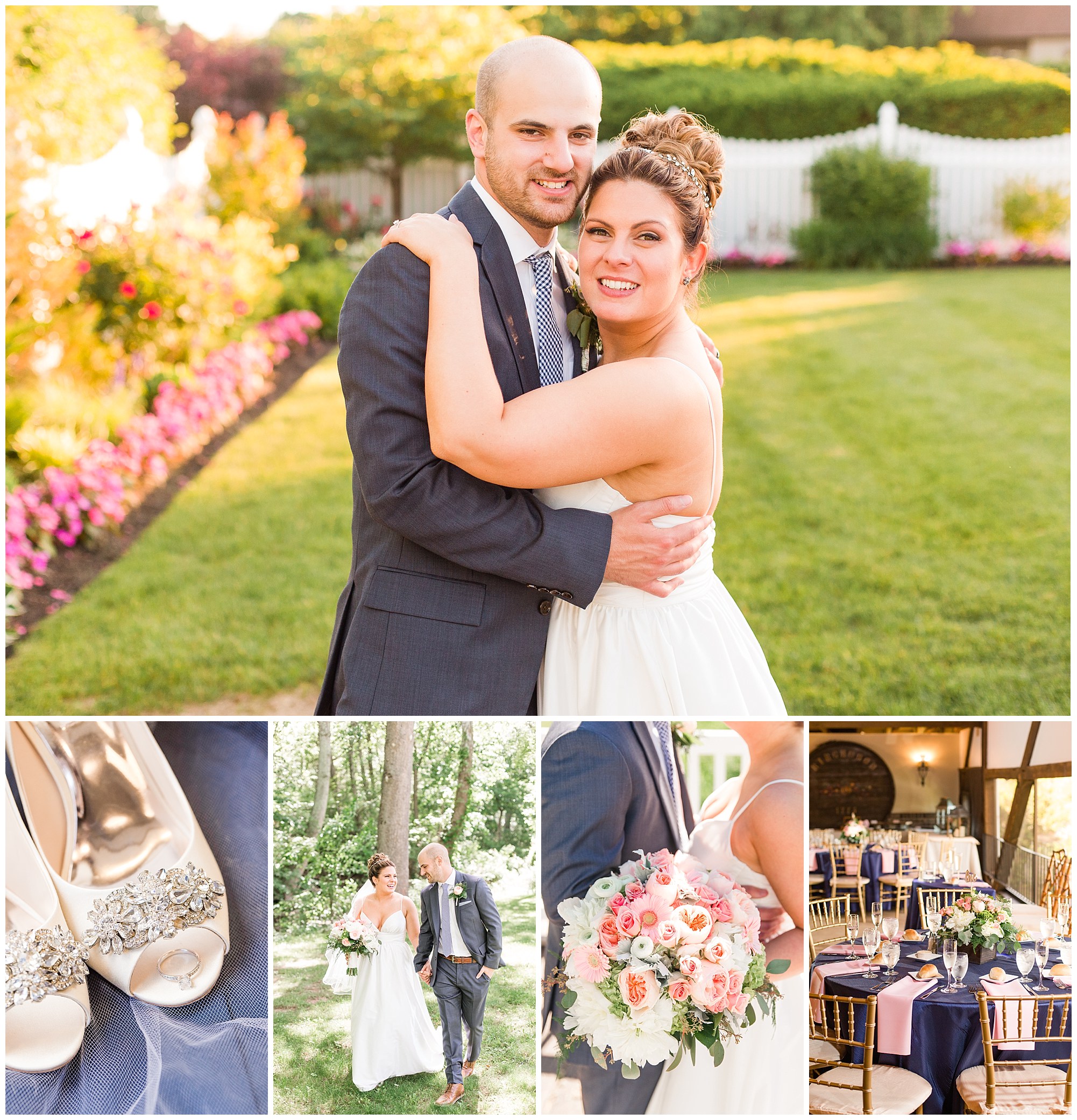 Kevin & Lindsay's Navy & Blush Summertime Wedding At The Barn On Bridge Photos