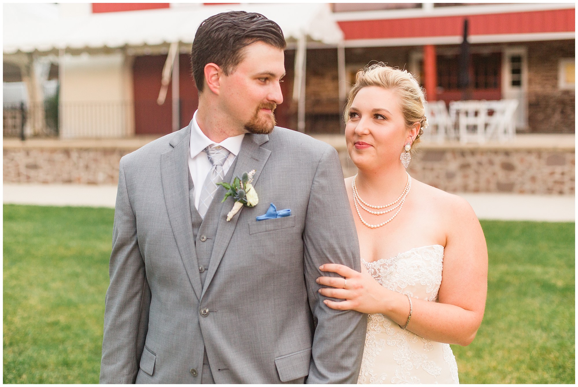 Alex & Ramah's Rainy Blue & Grey Wedding Day at The Barn On Bridge in Collegeville, PA Photos
