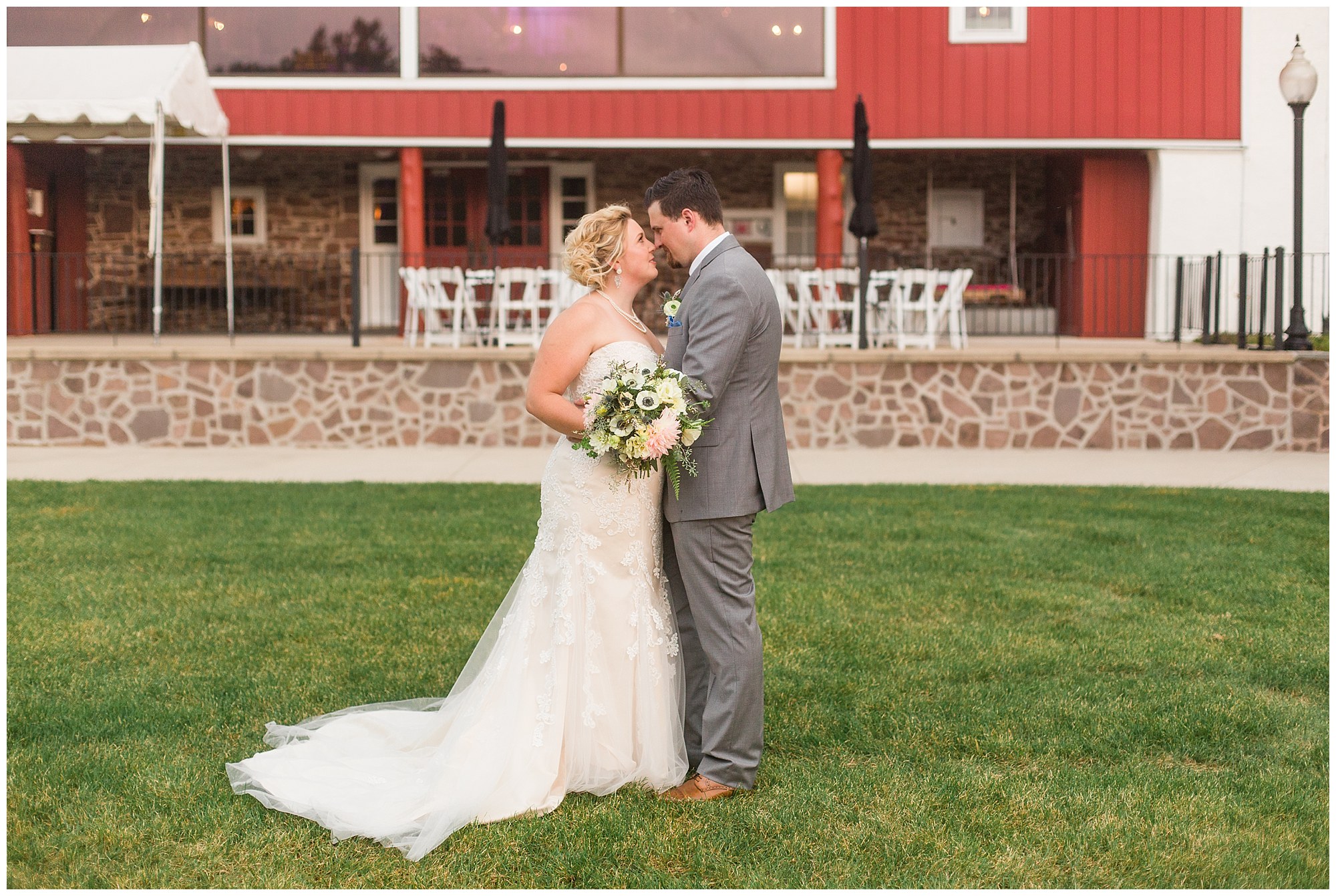 Alex & Ramah's Rainy Blue & Grey Wedding Day at The Barn On Bridge in Collegeville, PA Photos