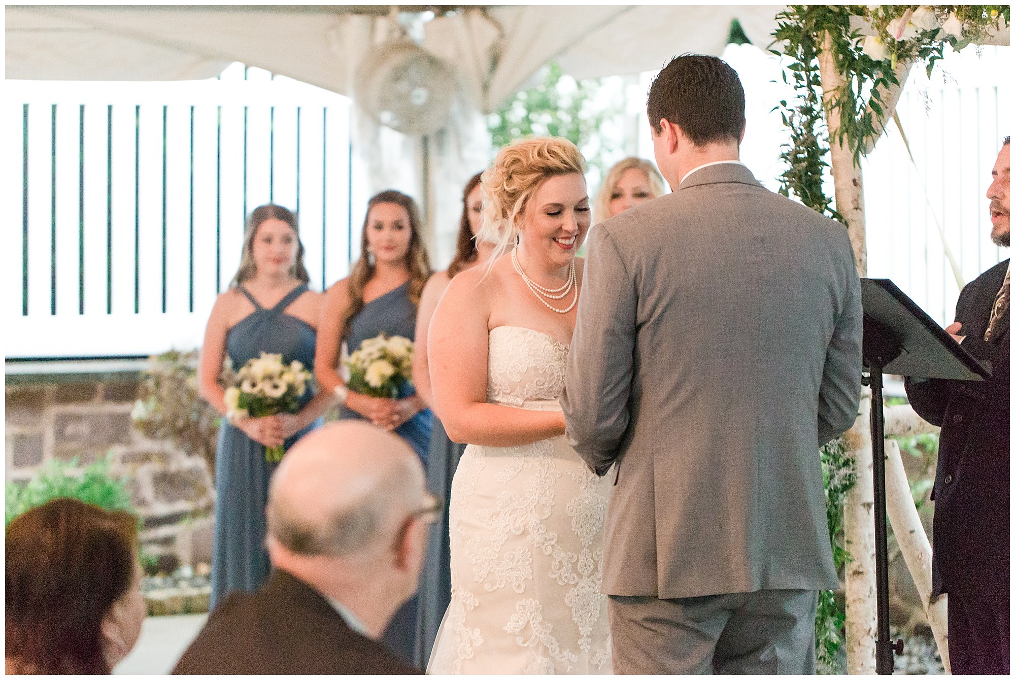 Alex & Ramah's Rainy Blue & Grey Wedding Day at The Barn On Bridge in Collegeville, PA Photos