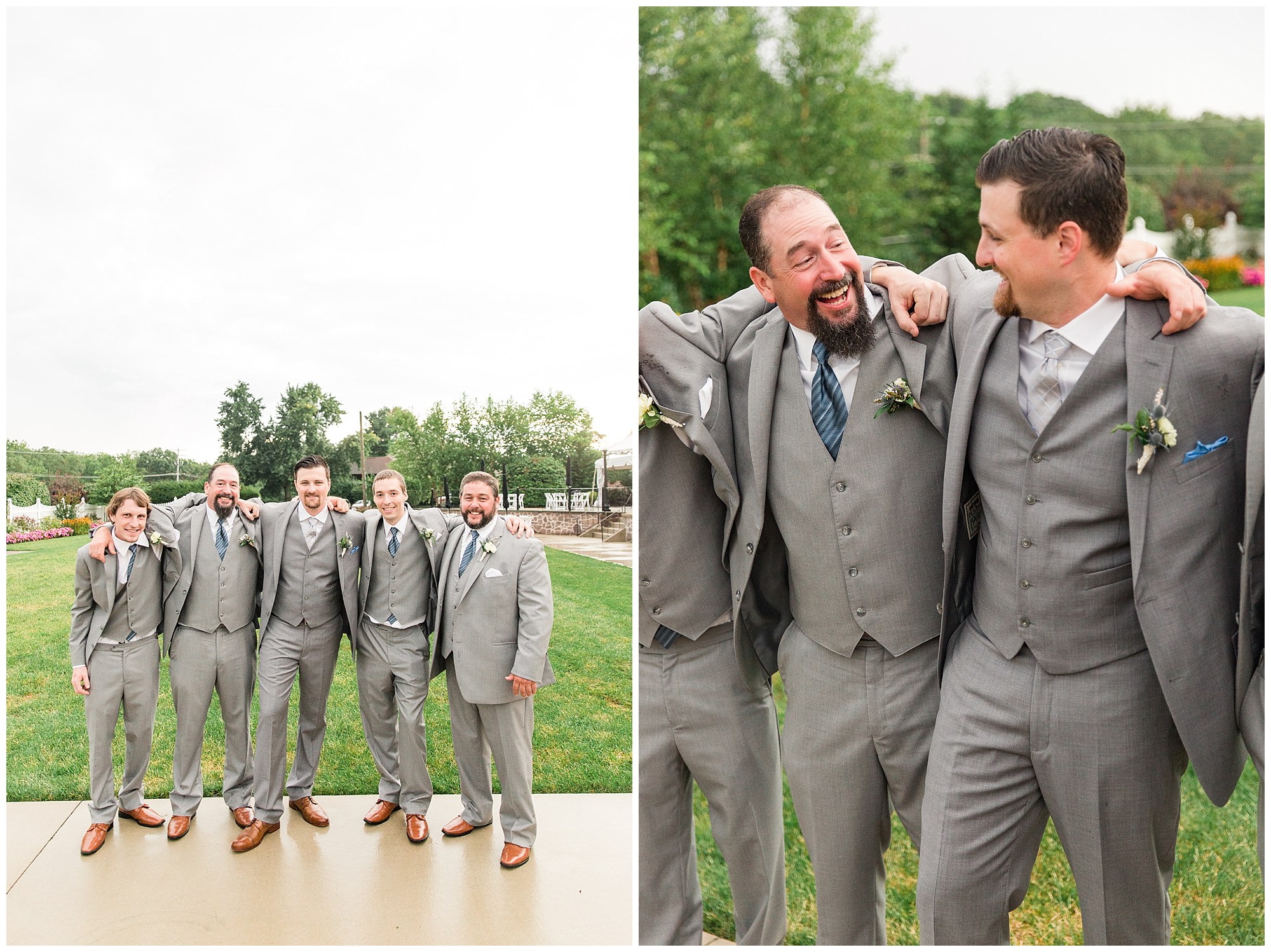Alex & Ramah's Rainy Blue & Grey Wedding Day at The Barn On Bridge in Collegeville, PA Photos