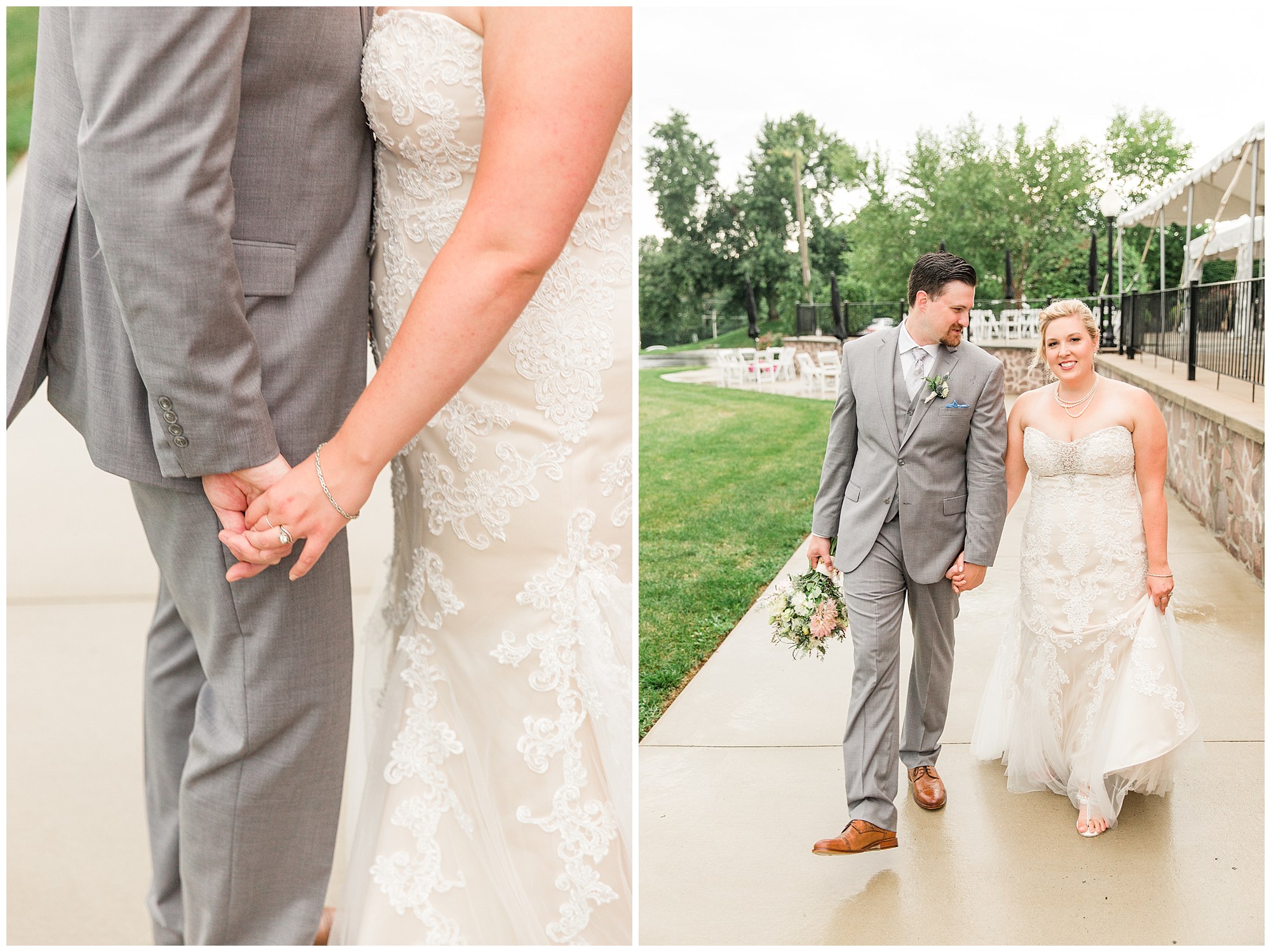 Alex & Ramah's Rainy Blue & Grey Wedding Day at The Barn On Bridge in Collegeville, PA Photos