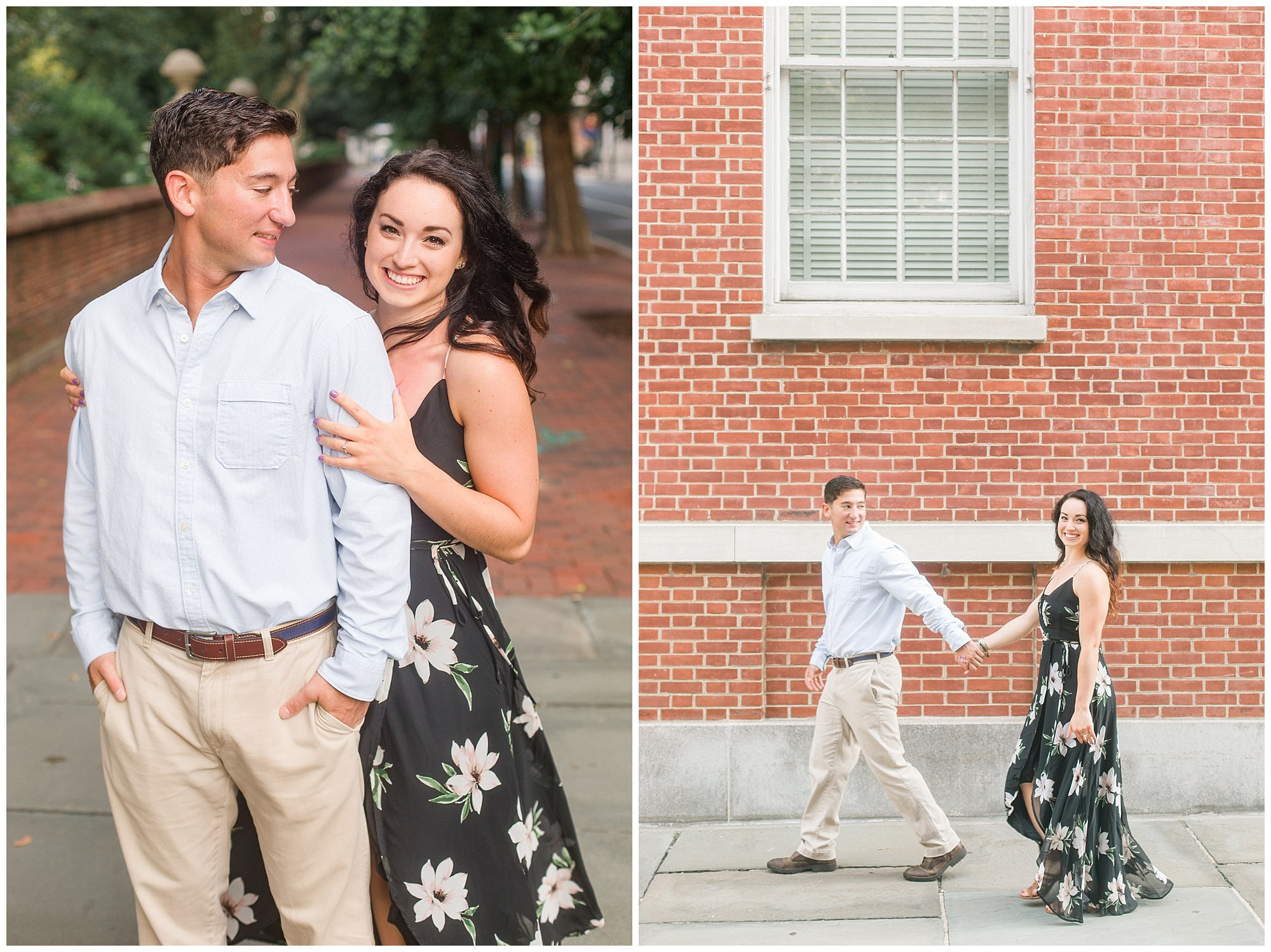 Rob & Sarah's Chic Engagement Session in Old City, Philadelphia Photos