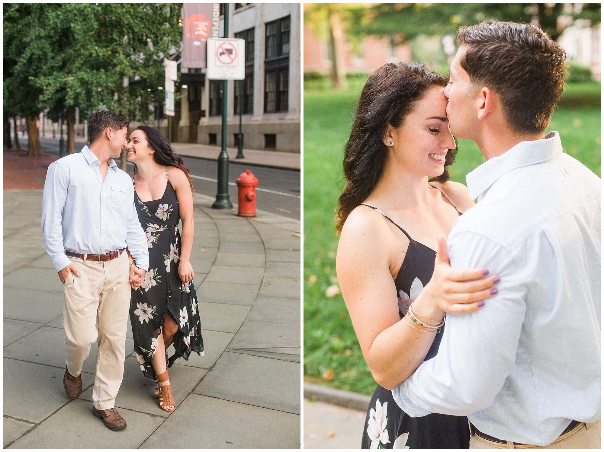 Rob & Sarah's Chic Engagement Session in Old City, Philadelphia Photos