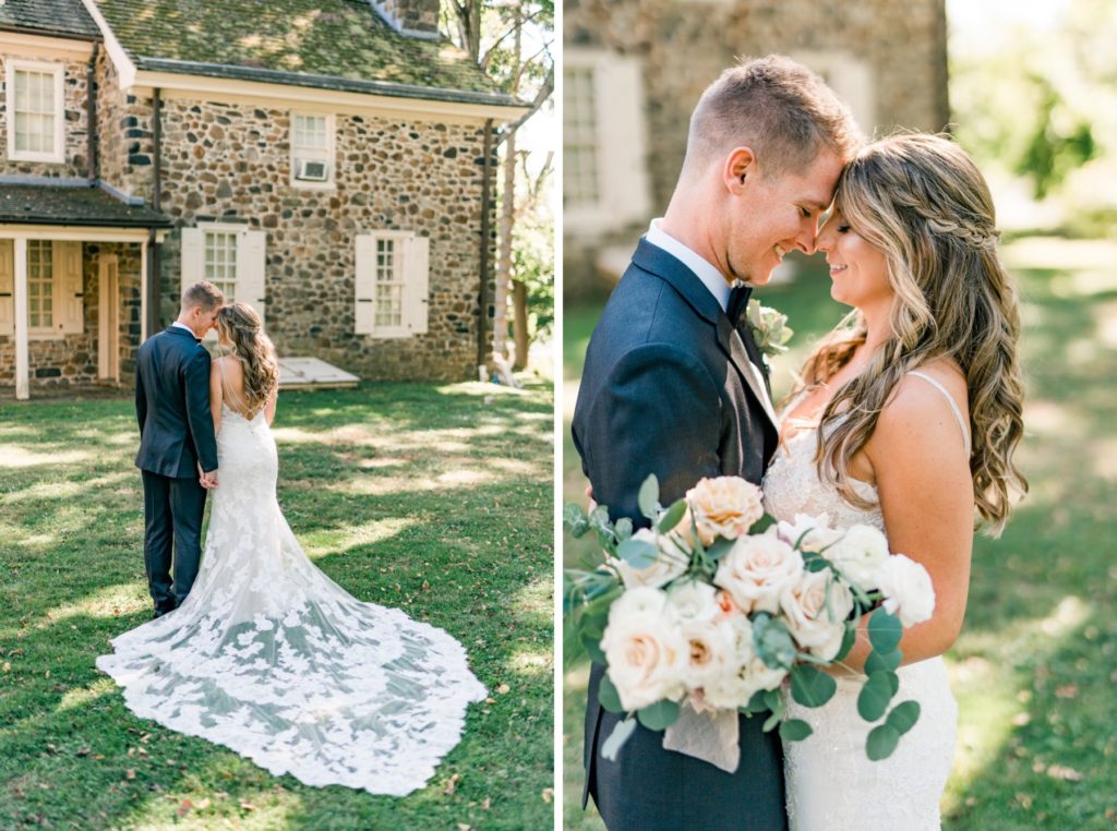 Bride and Groom Portraits at Anthony Wayne House
