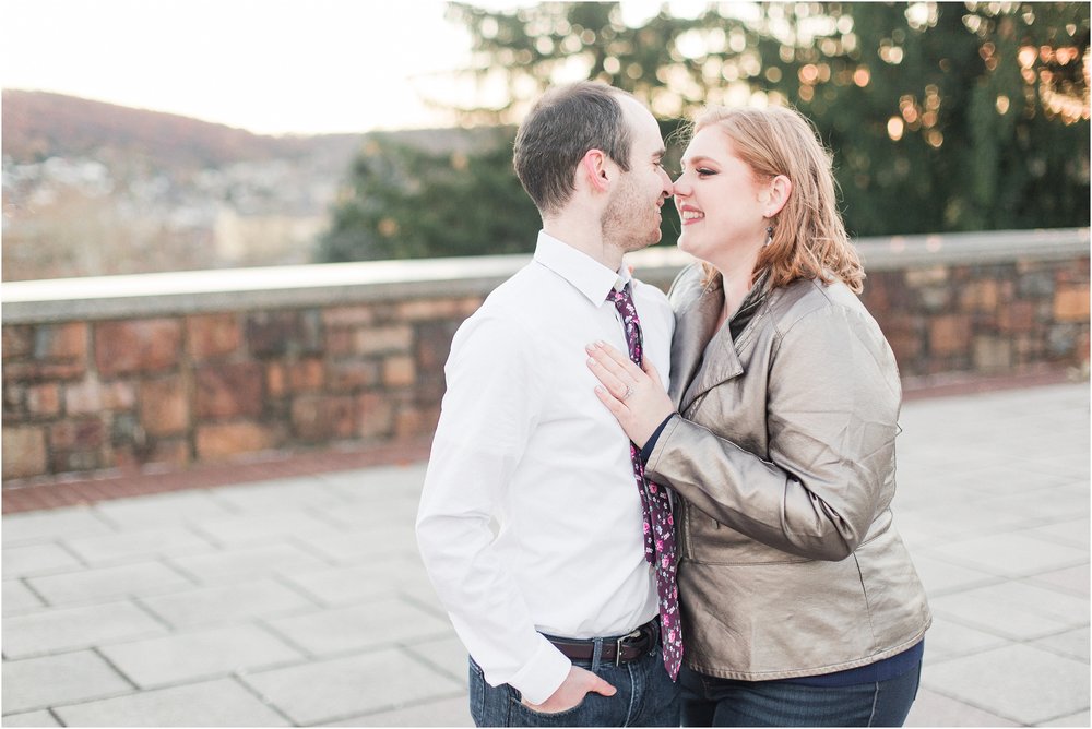 Matthew & Megan's Stylish & Blustery Engagement at Moravian College in Bethlehem Photos