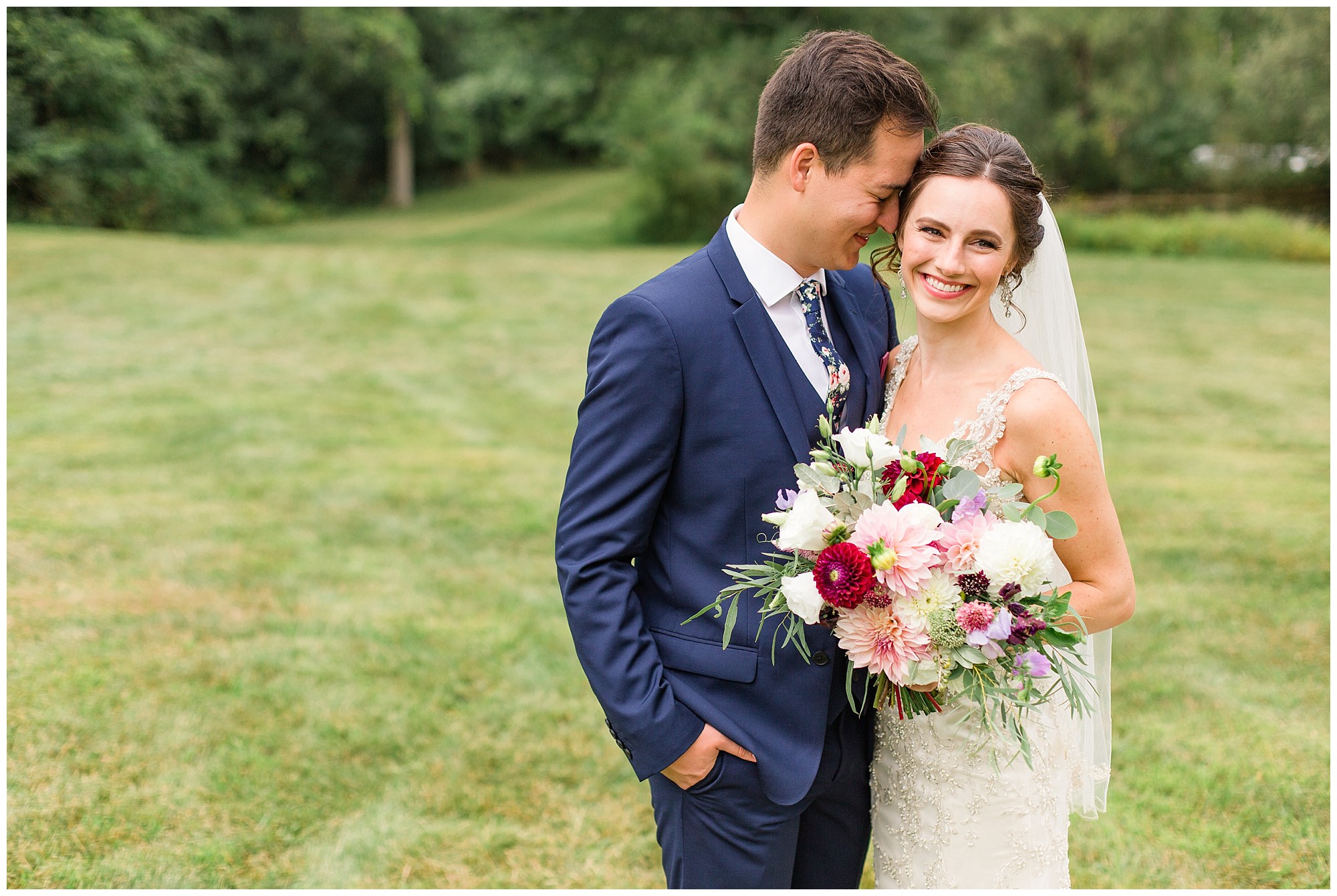 Caleb & Callie's Navy & Cranberry Backyard Wedding in Grand Rapids ...