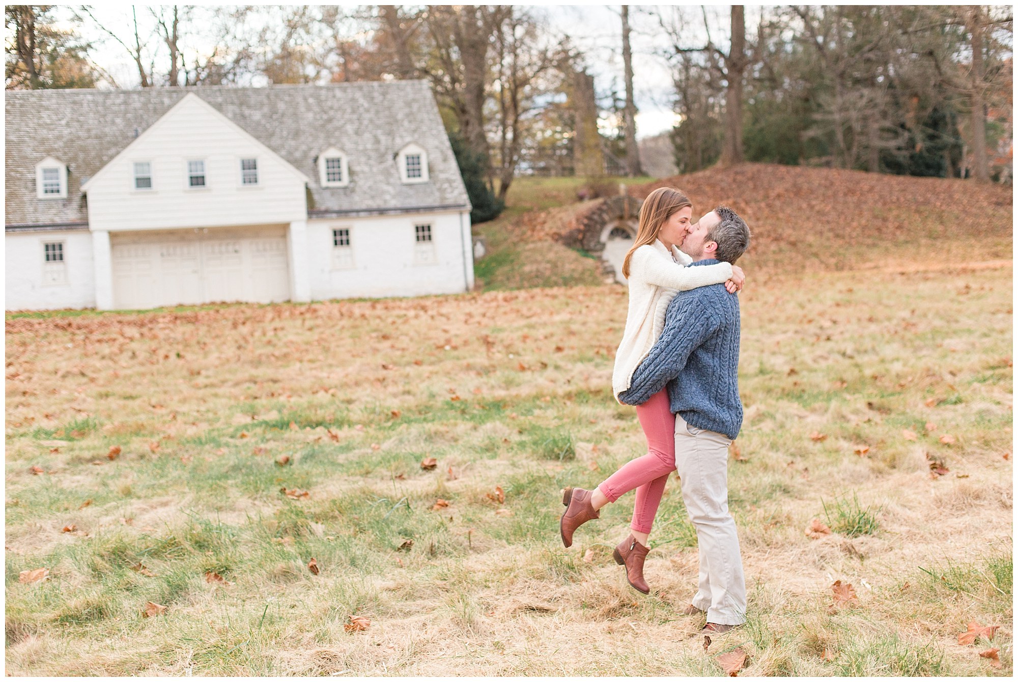 Pat & Emily's Colorful November Engagement at Philander Chase Knox Estate in Valley Forge Park Photos
