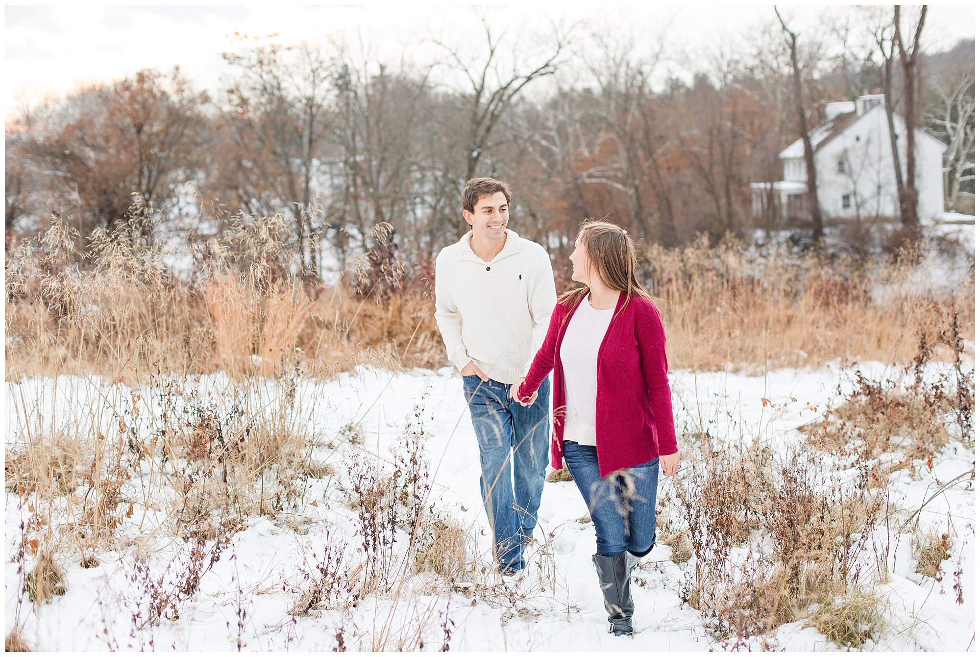 Jackson And Emily's Snowy Engagement Session in Valley Forge National Park in Wayne, PA Photos