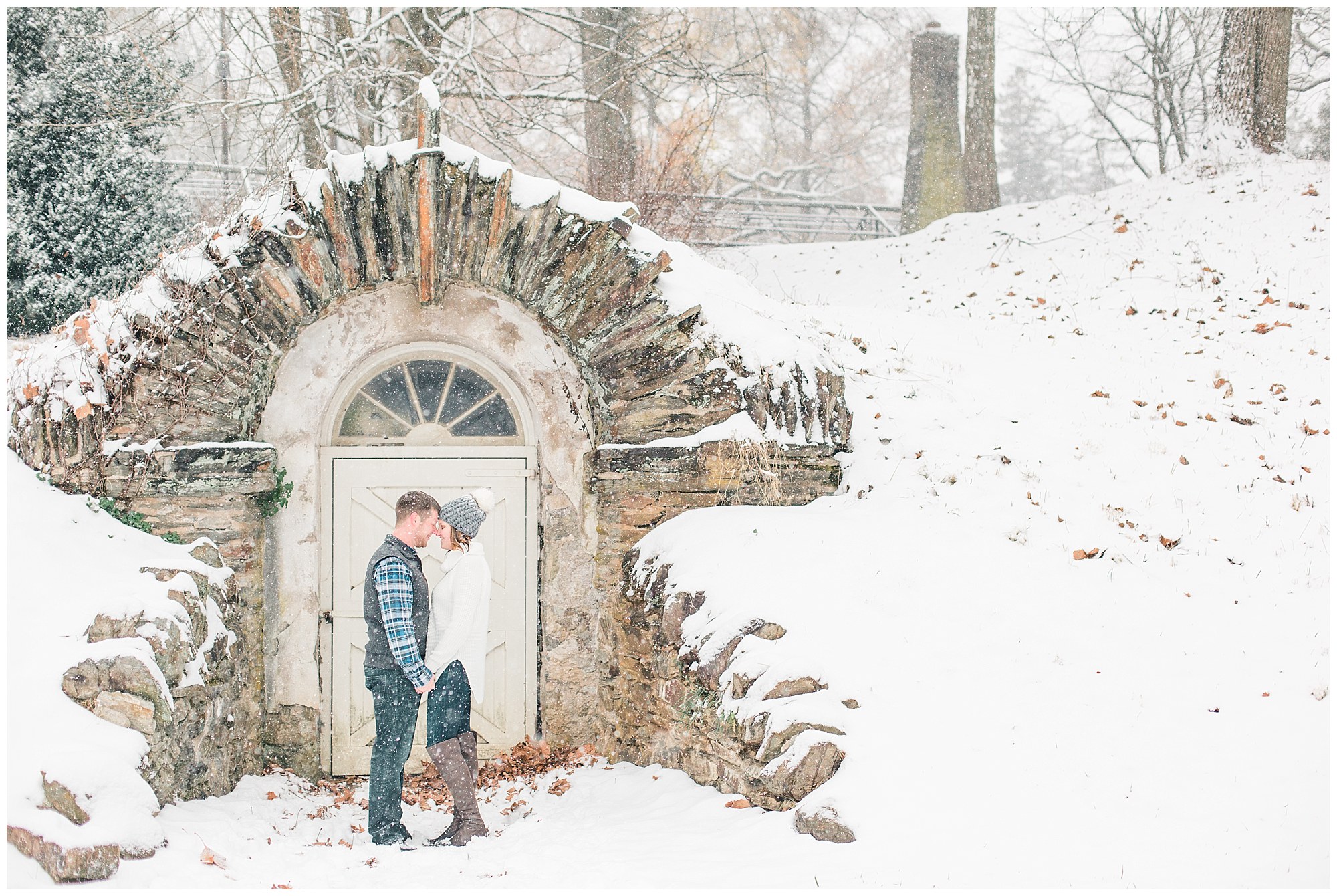 Joseph & Sarah's Engagement Session in a Snow Storm at Valley Forge National Park In Wayne, PA Photos