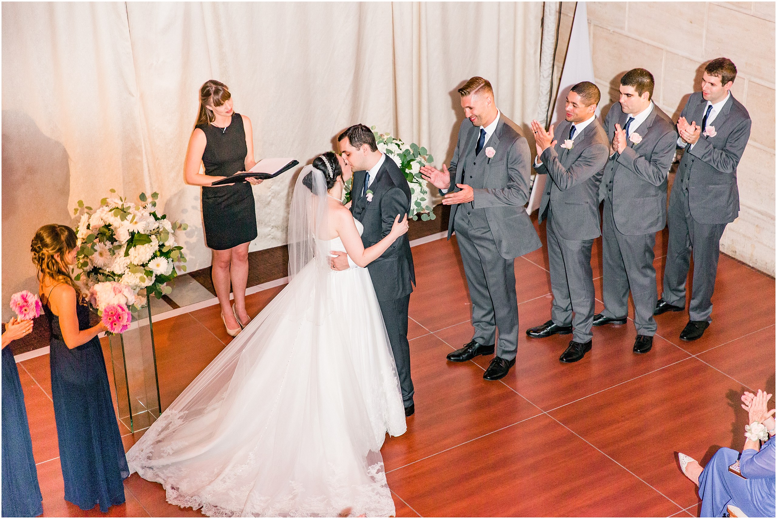 Darren & Elizabeth Grey & Navy Wedding at Union Trust Ballroom by Finley Catering in Philadelphia,PA Photos,