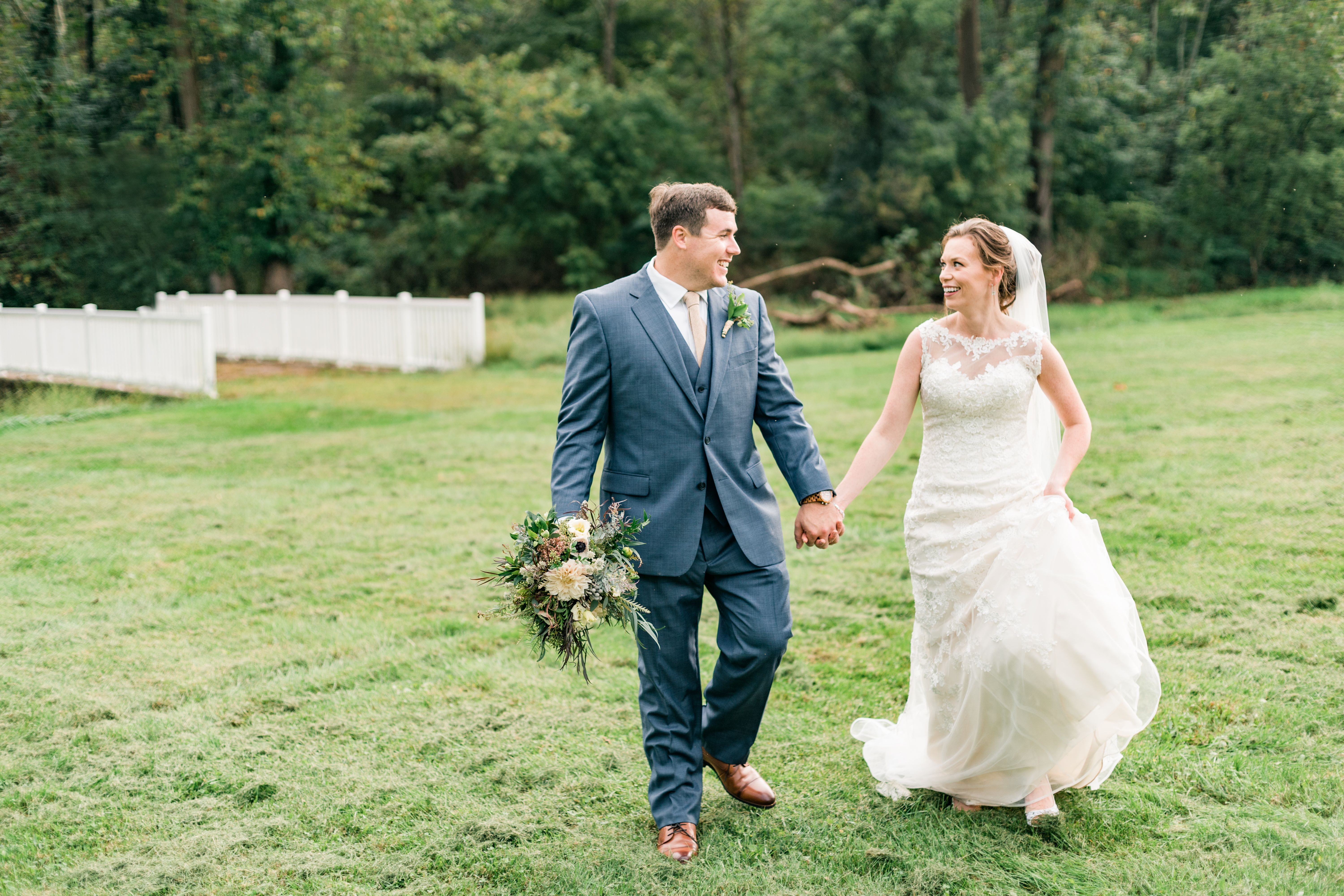 Richie & Kati's Navy & Lavender Rustic Wedding at The Barn on Bridge in Collegeville, PA