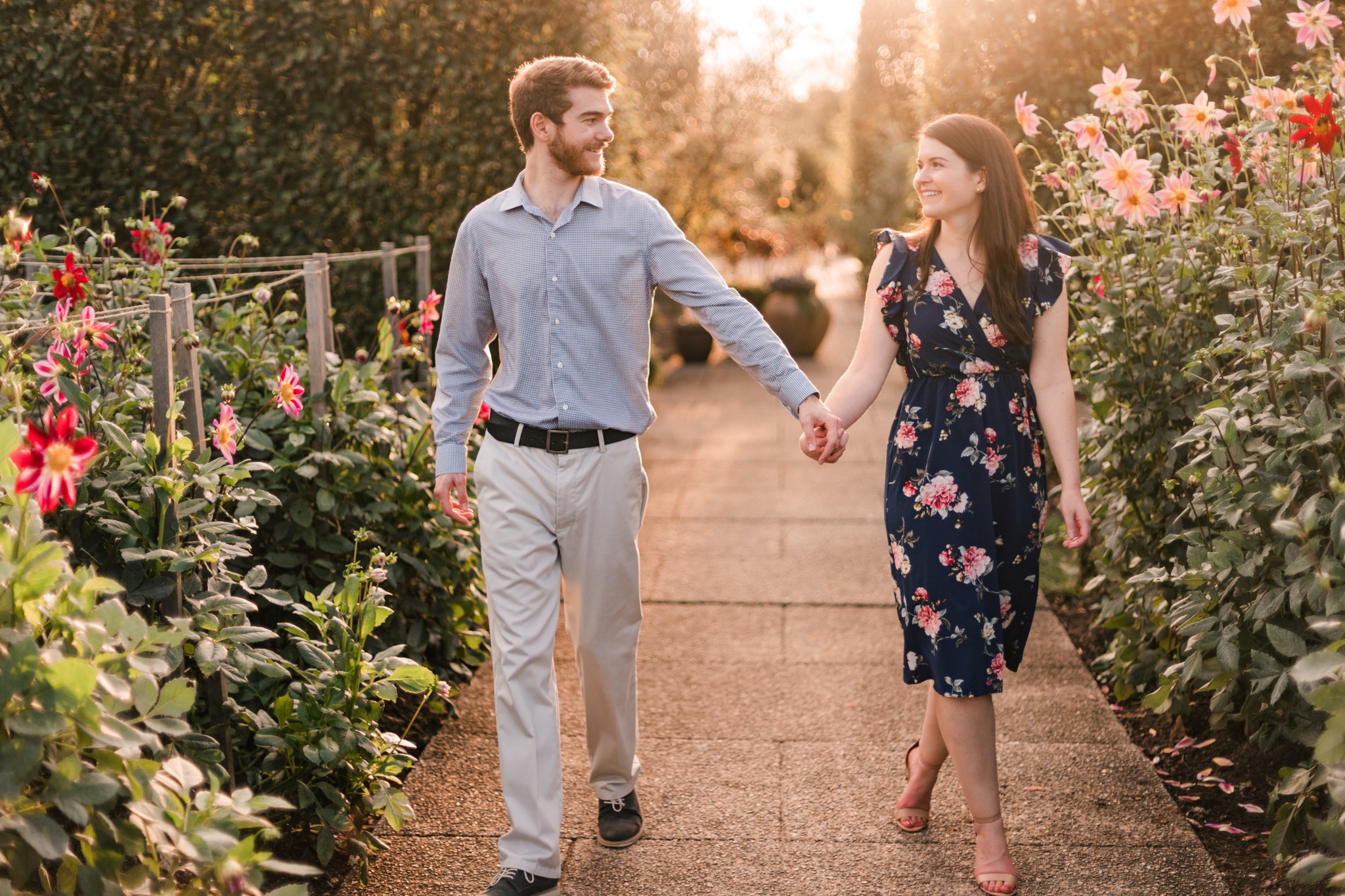Longwood Gardens Engagement Session in the Fall - John & Amy - Josiah & Steph Photography
