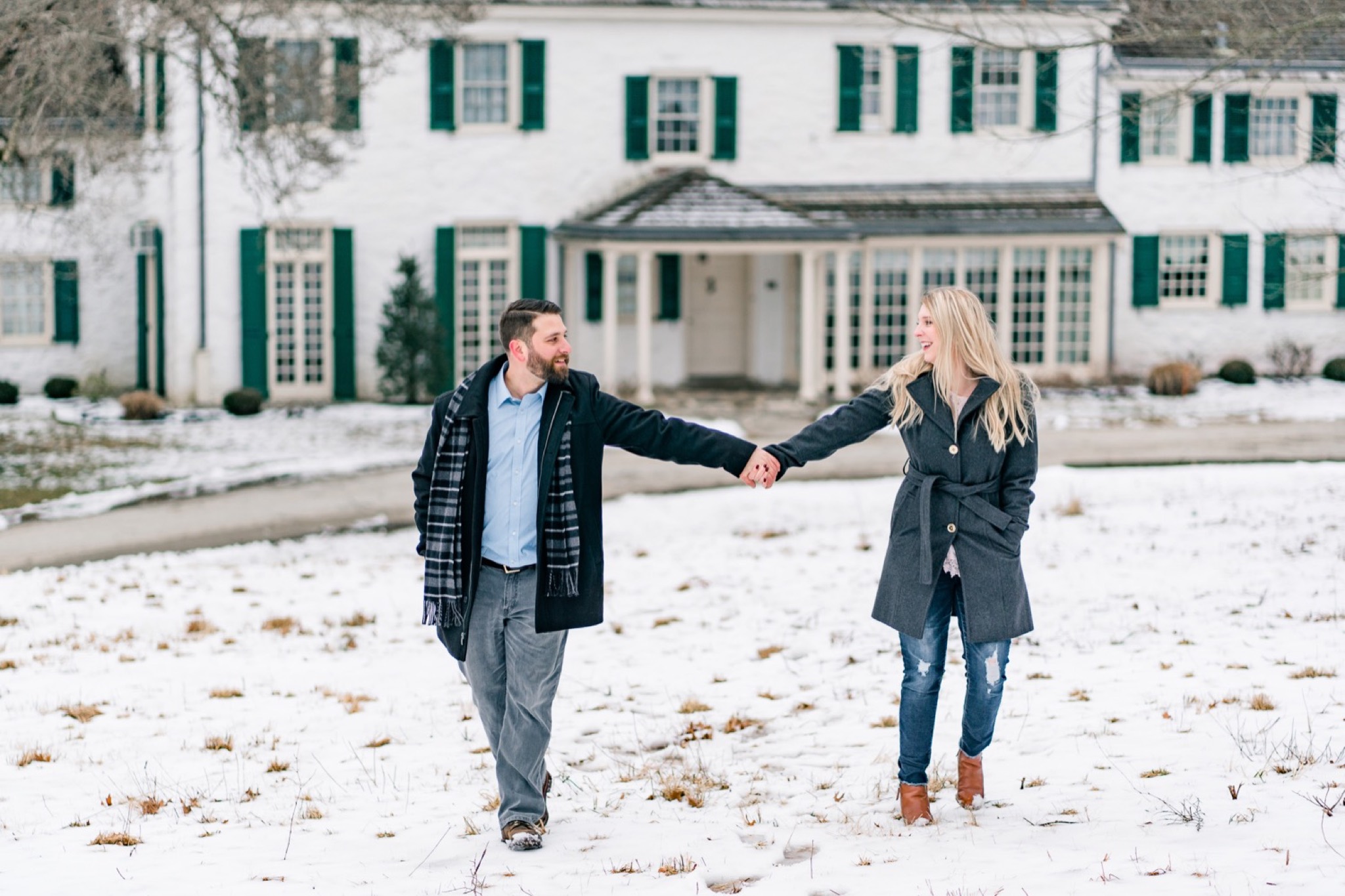 Gabe & Megan Snow Engagement at the Philander Chase Knox Estate
