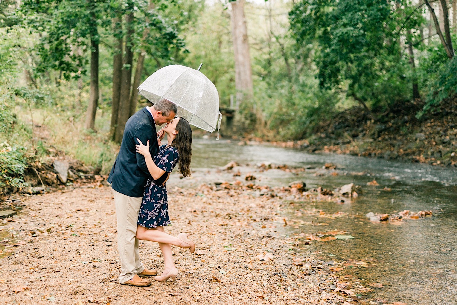 Rainy Valley Forge Engagement Photos
